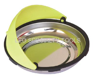 Circular Magnetic Parts Nut Bolt Tray Dish Organizer with Hood